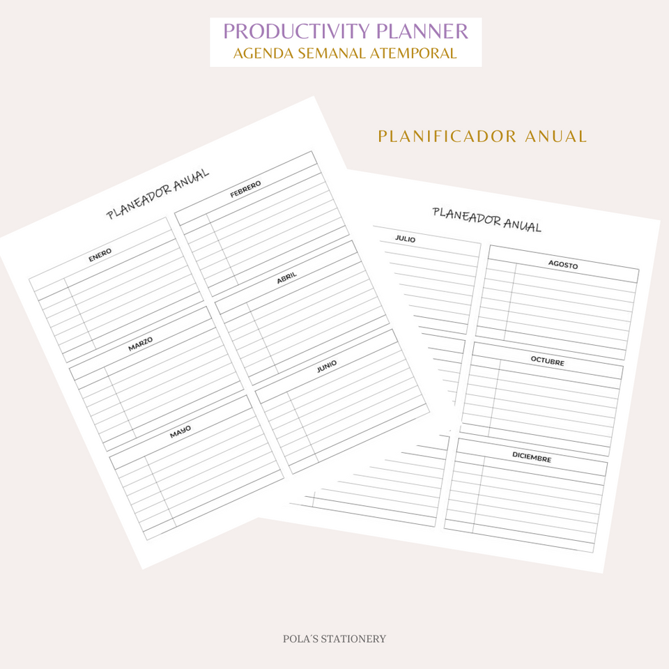 PRODUCTIVITY PLANNER - AGENDA ATEMPORAL - DOTS