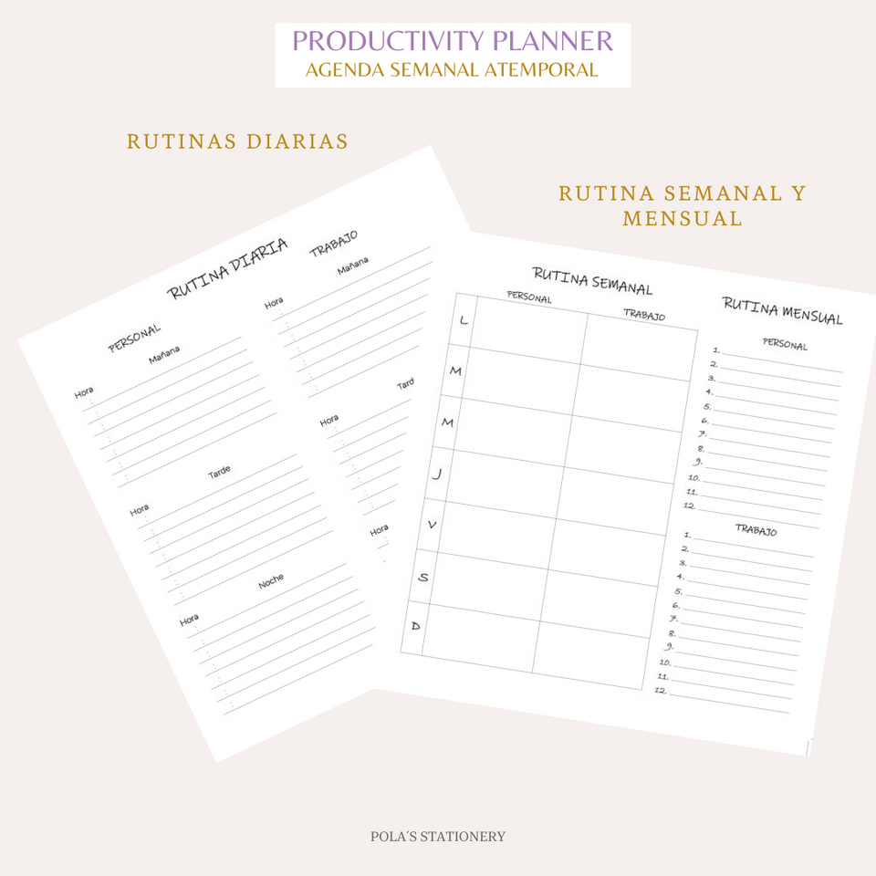 PRODUCTIVITY PLANNER - AGENDA ATEMPORAL - DOTS