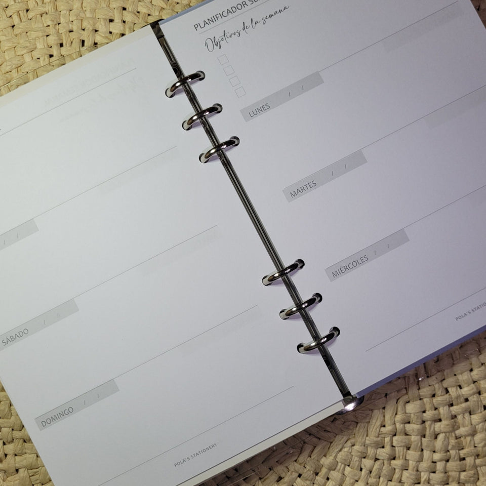 BINDER AGENDA SEMANAL/ DIARIA, CUADERNO, SIN FECHAS
