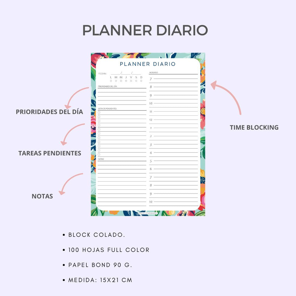 PACK DE 3 PLANNERS- Flowers dark