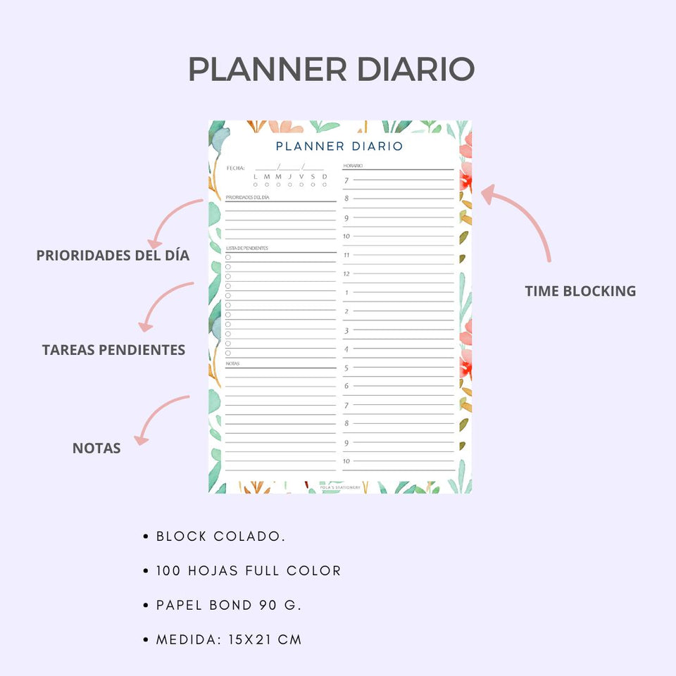 PACK DE 3 PLANNERS - Flowes light