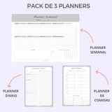 PACK DE 3 PLANNERS - Grey