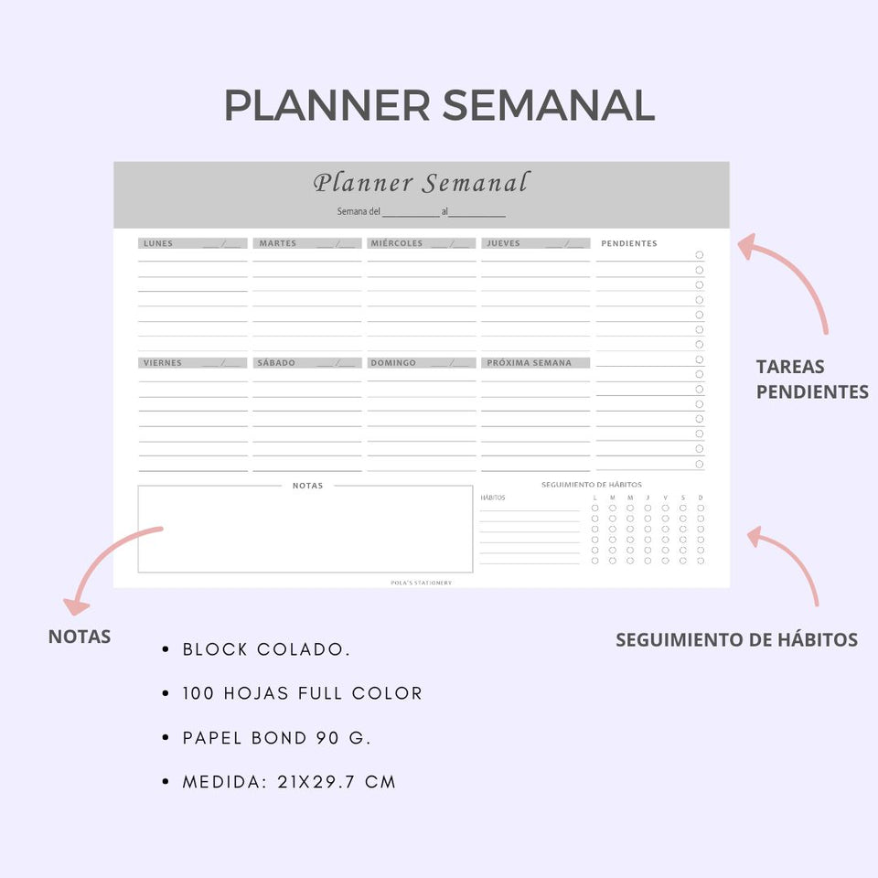 PACK DE 3 PLANNERS - Grey